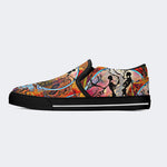 Unisex Tie Dye Skull Graphic Print - Slip On Shoes