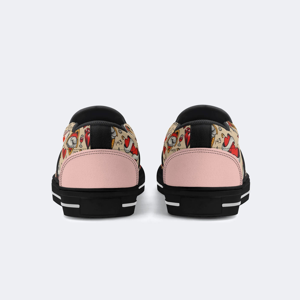 Red Love Heart - Slip On Shoes