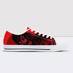 Red Darkness Skull Low Top Canvas Shoes