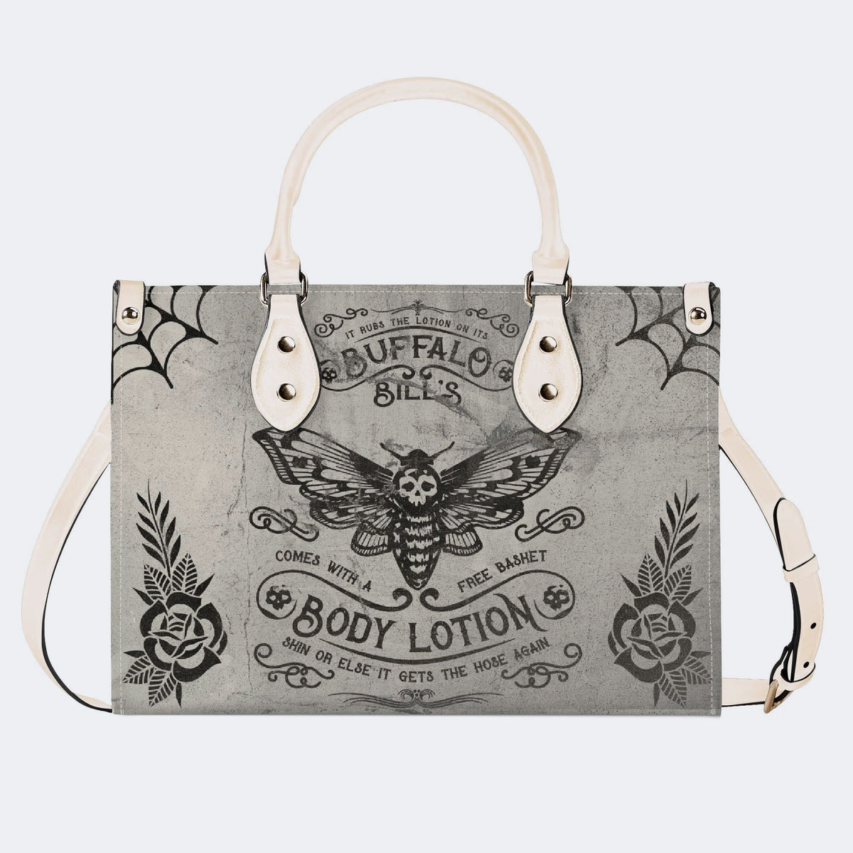 Vintage Death Moth Print - Leather Handbag
