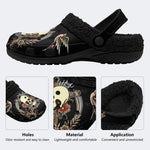 Reaper Skull Print - Fur Lined Slippers/Sandals