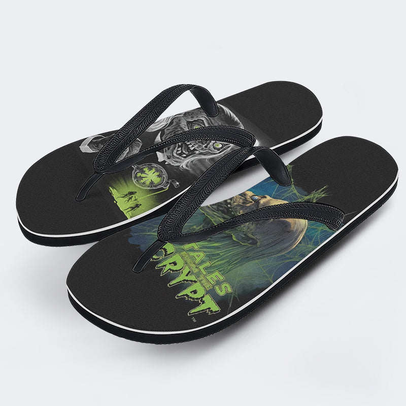 Unisex Tales Crypt Zombie Art Print - Flip Flops