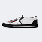 Skateboard Skull Print - Slip On Shoes