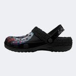 Vintage Crow Print - Fur Lined Slippers/Sandals