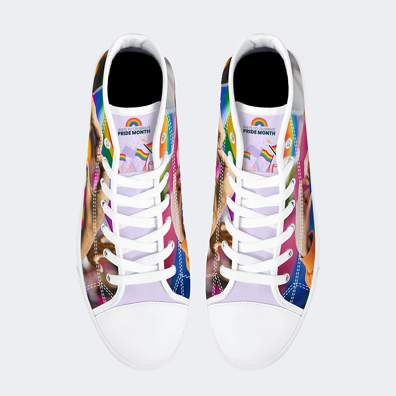 Pride Month High Top Canvas Shoes