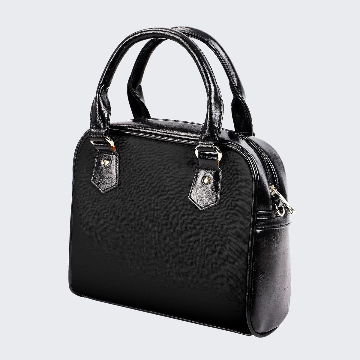 Black Metal - Leather Shoulder Handbag