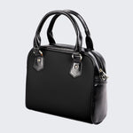 Black Metal - Leather Shoulder Handbag
