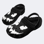 Gothic Ghost Grin - Fur Lined Slippers/Sandals