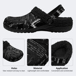 Gothic Scrawl Lettering - Fur Lined Slippers/Sandals