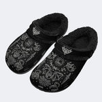 Bats&Skulls&Scorpions Print - Fur Lined Slippers/Sandals