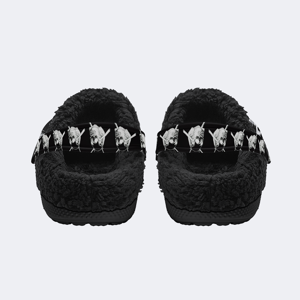 Horror Print - Fur Lined Slippers/Sandals