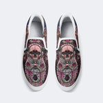 Unisex Death Skull Print - Slip On Shoes