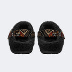 Gothic Ethnic Graffiti - Fur Lined Slippers/Sandals