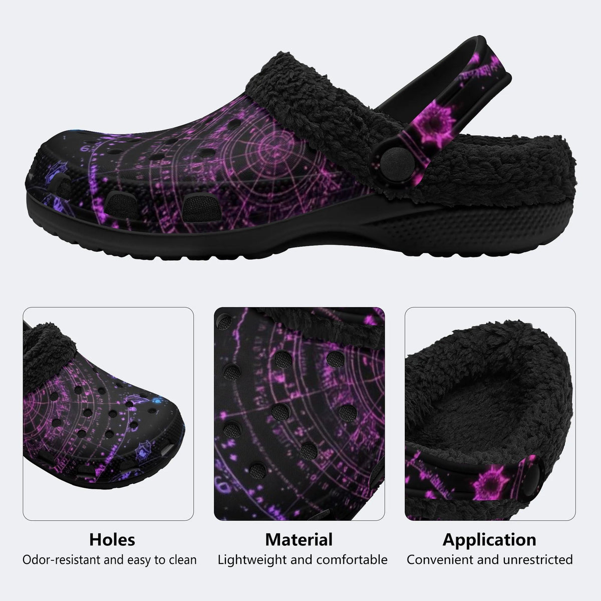 Zodiac Star Map - Fur Lined Slippers/Sandals