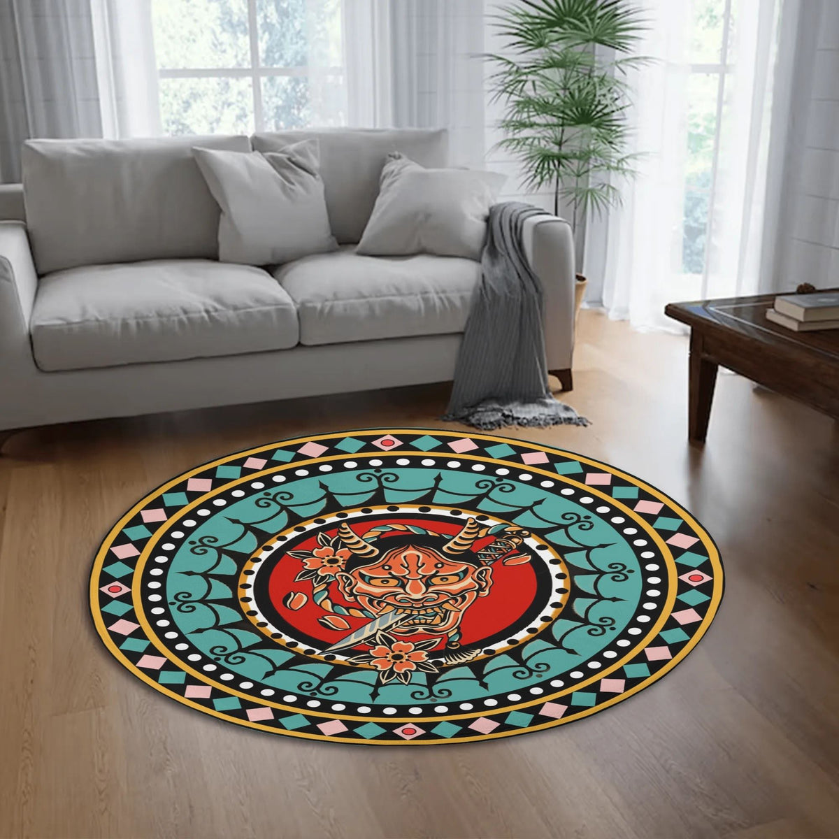 Devil Head With Sword - Floor Mat