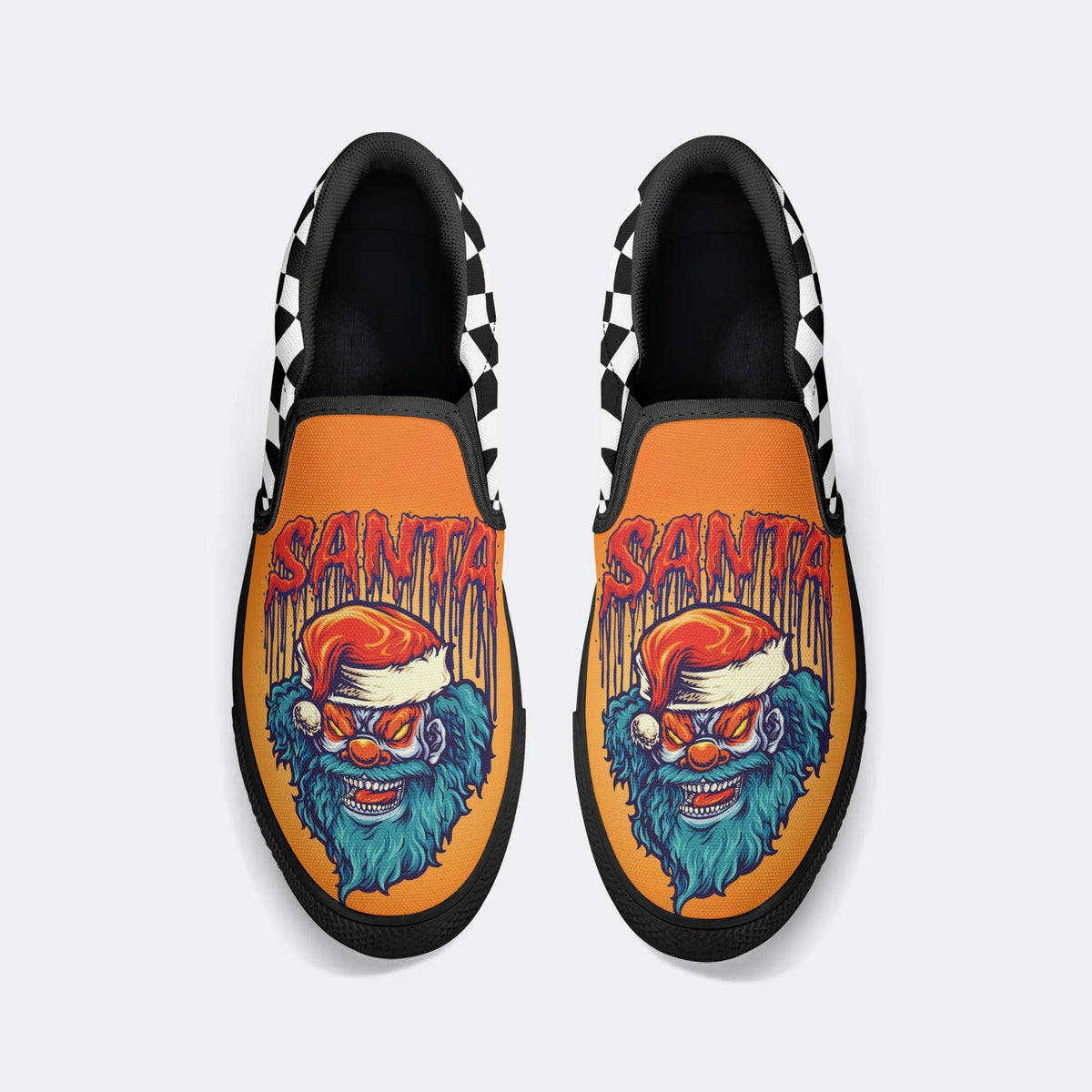 Christmas Ghostface Clown Print - Slip On Shoes