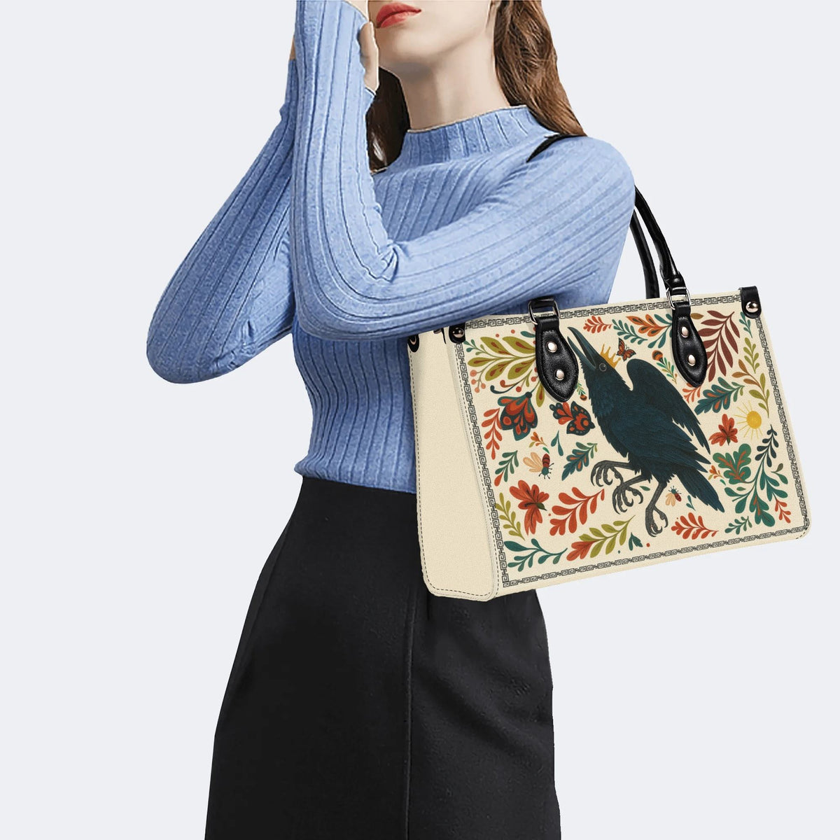 Three-Legged Golden Crow - Leather Handbag