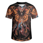 Retro Fire Butterfly - Men's Short Sleeve Baseball Jersey