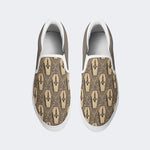 Unisex Retro Death Skull Zombie Print - Slip On Shoes