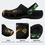 Horror Movie Vintage Graphic Print - Fur Lined Slippers/Sandals
