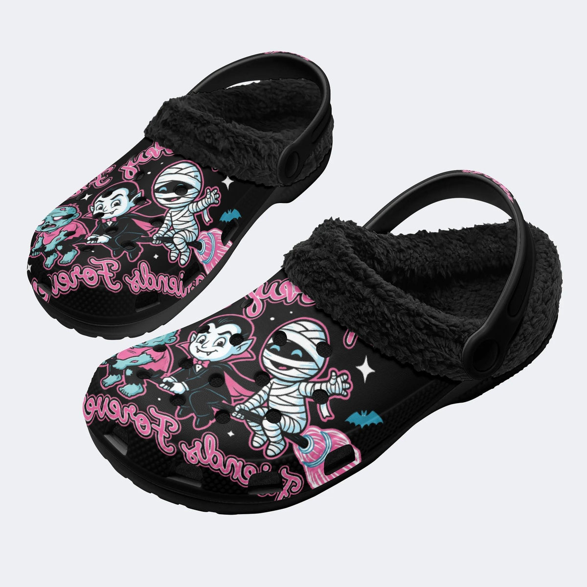 Gothic Broom Monsters - Fur Lined Slippers/Sandals