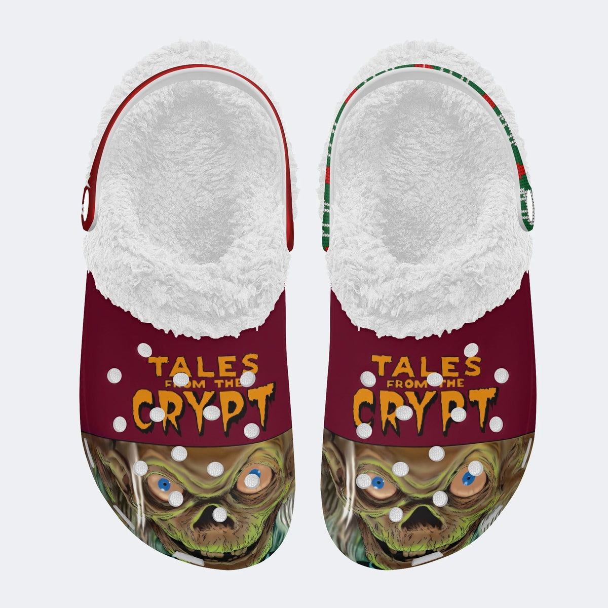 Unisex Tales Crypt Zombie Art Print - Fur Lined Slippers/Sandals