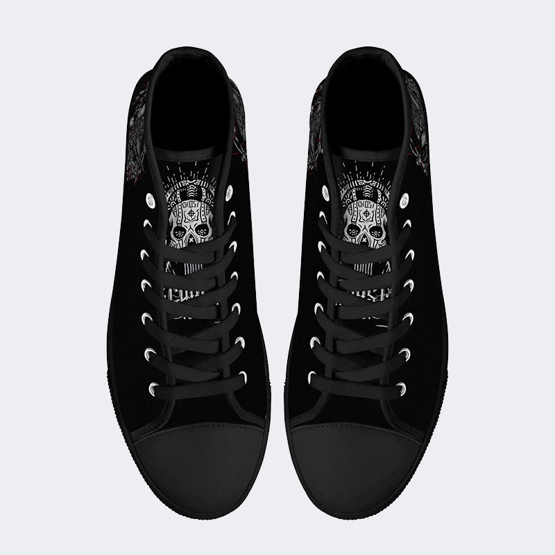 Unisex Totenkopf Druck - High Top Canvas