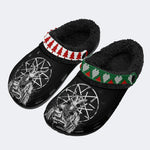 Horror Print - Fur Lined Slippers/Sandals