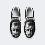 Unisex Black Metal Pinhead Print - Slip On Shoes