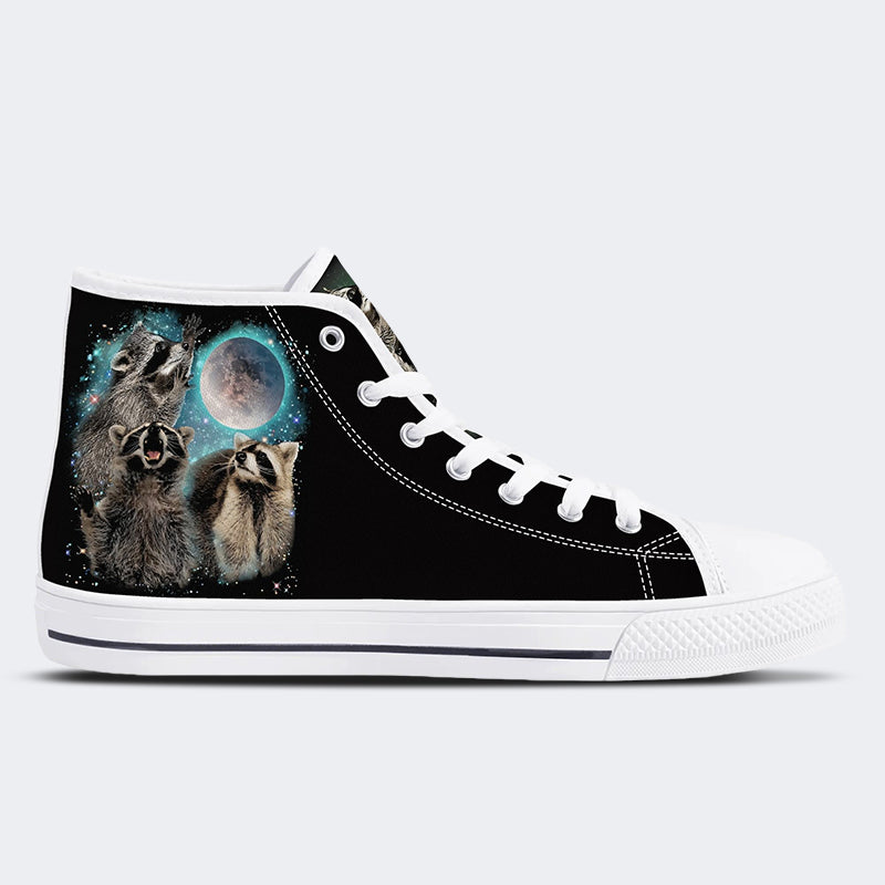 Three Raccoons Vintage Graphic - High Top Canvas