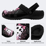 Gothic Pink Ghost - Fur Lined Slippers/Sandals