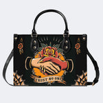 Trust No One Snake Print - Leather Handbag