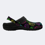 Neon Sugar Skulls - Fur Lined Slippers/Sandals