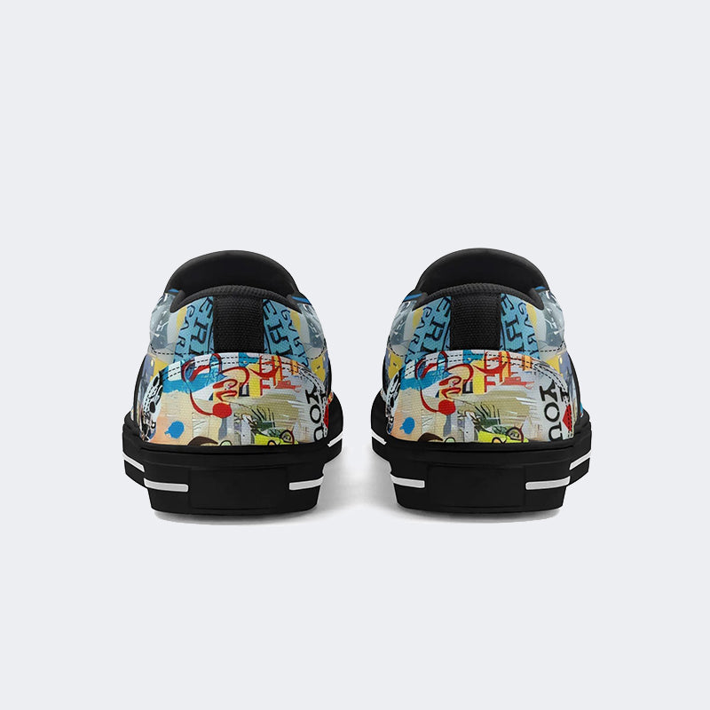 Mona Lisa Graffiti Art Print - Slip On Shoes