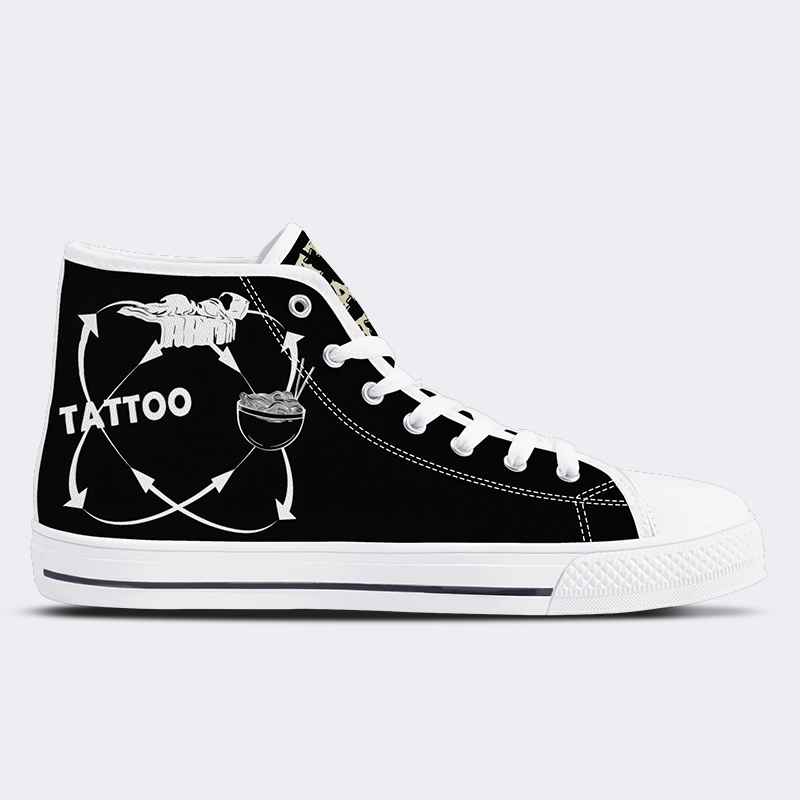 Unisex Tattoo Are Stupid Print - High Top Canvas