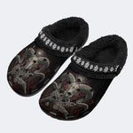 Demonic Baphomet Print - Fur Lined Slippers