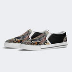 Unisex Retro Skull Graphic Print - Slip On Shoes