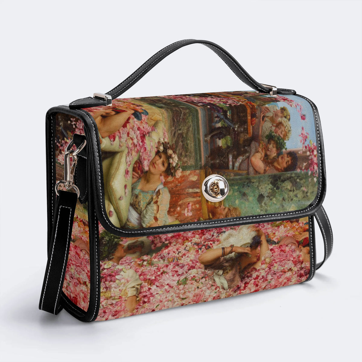Roses of Heliogabal Print - Leather Satchel Bag