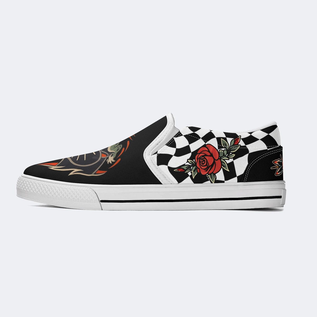 Japanese Frog And Panther Print - Slip On Shoes