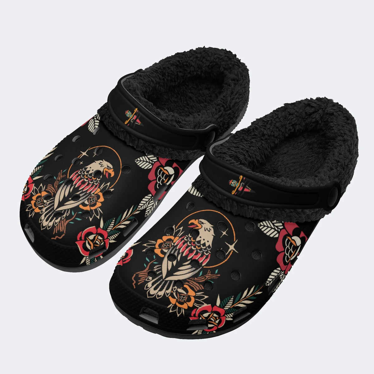 Eagle Art Print - Fur Lined Slippers/Sandals