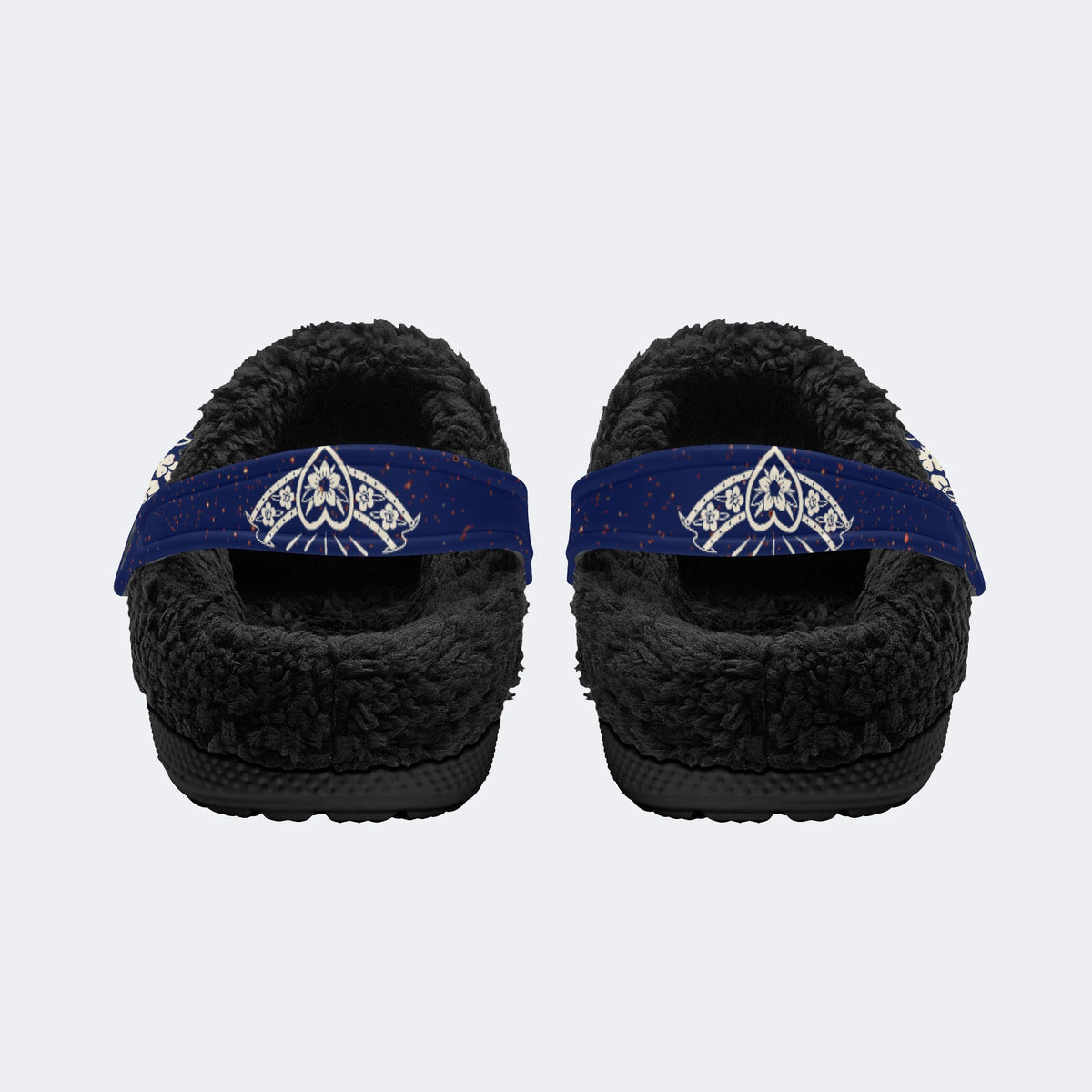 Death Moth Vintage Print - Fur Lined Slippers/Sandals