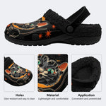 Old School Panther Print - Removable Fur Lined Slippers/Sandals