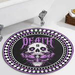 Skull And Purple Moth - Floor Mat