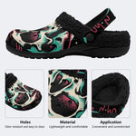 Gothic Graffiti Skull Punk - Fur Lined Slippers/Sandals
