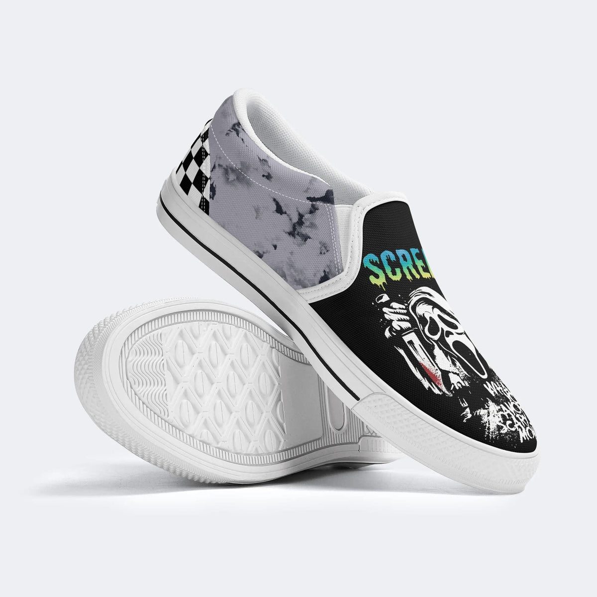 Horror Ghostface Print - Slip On Shoes