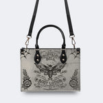 Vintage Death Moth Print - Leather Handbag