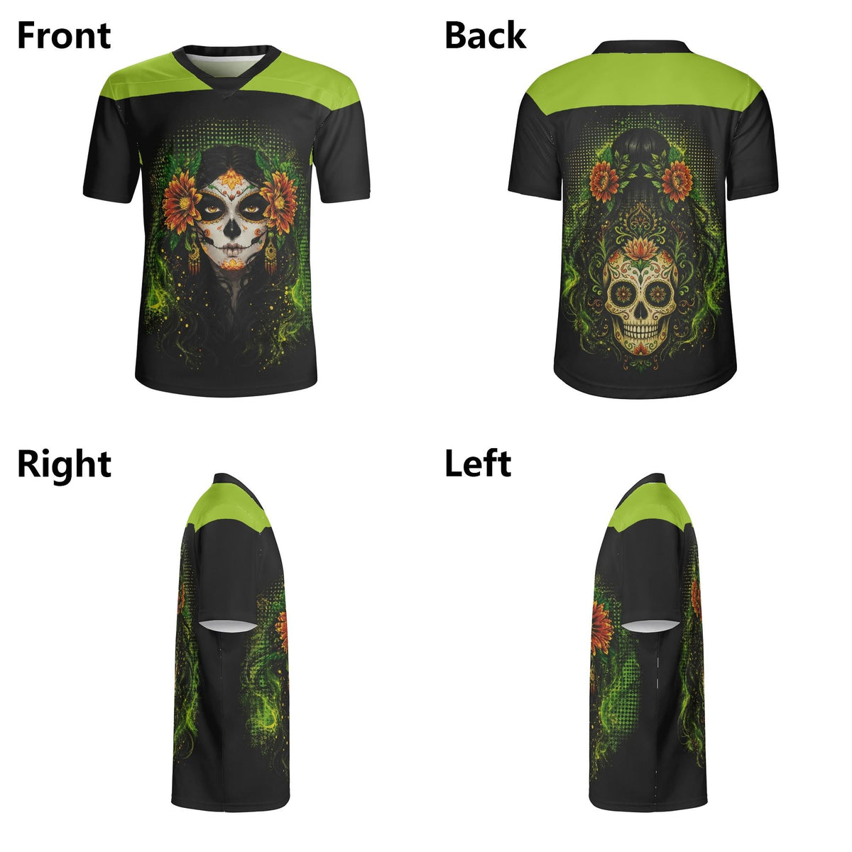 Sugar Skull Marigold Lady - Men's All Over Printing Rugby Jersey