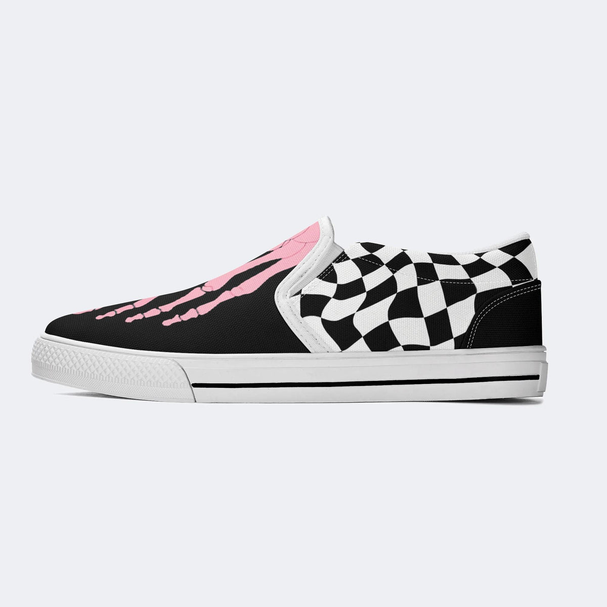 Pink Gradient Skeleton Toes Skull - Slip On Shoes