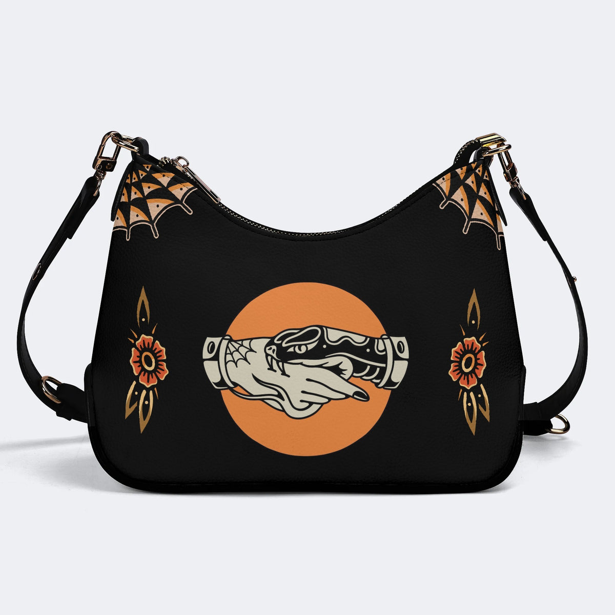 Trust No One Snake Print - Leather Crossbody Bag