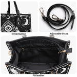 Poker Eyes And Moth Print - Leather Handbag
